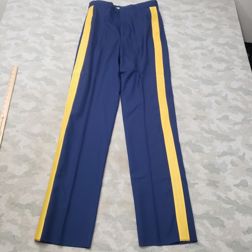 DSCP Garrison US Army Dress Trousers Men 33L Blue Stripe Military Wool Blend NWT